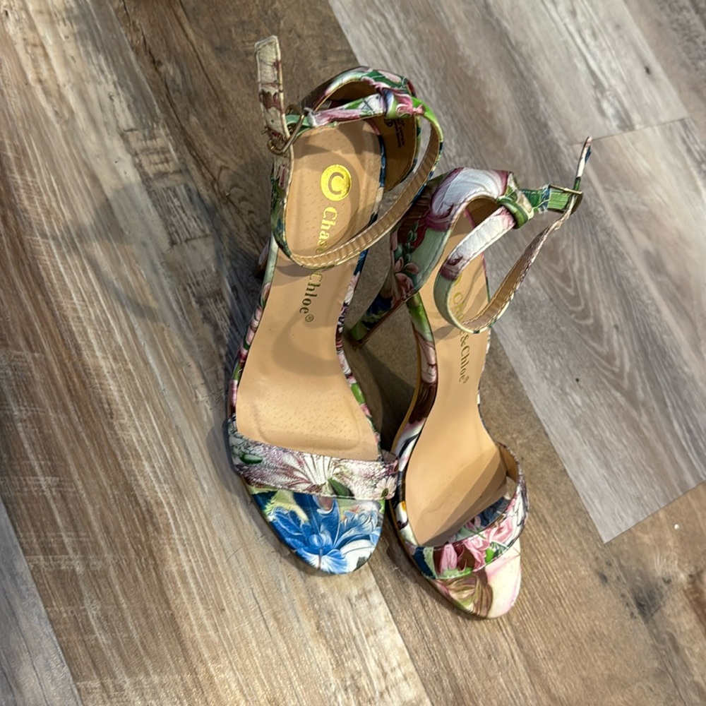 Chase and Chole flower high heels